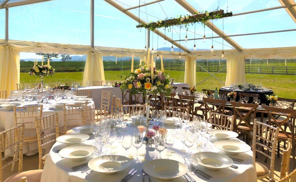 Wedding marquee site visit in North Yorkshire and marquee hire Thirsk