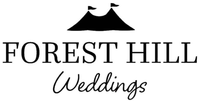 Forest Hill Weddings logo with a stylized canopy icon above the brand name and cursive 'Weddings' text.