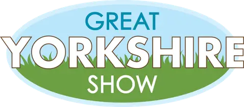 Great Yorkshire Show logo with a blue sky, green hills, and the words 'GREAT YORKSHIRE SHOW' in white and teal.