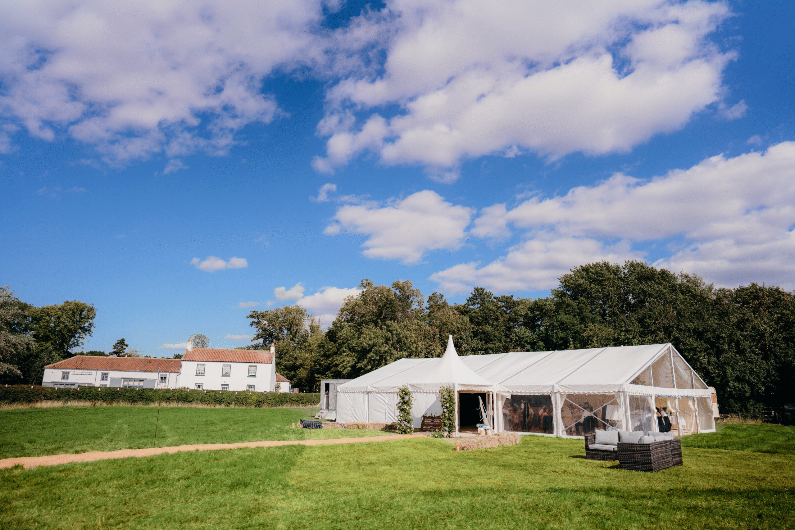 12m x 24m framed wedding marquee hire in Yorkshire