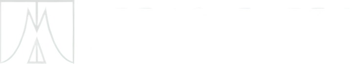 Abracadabra Marques & Events logo: a stylized left emblem with arches, paired with the company name in bold serif type.